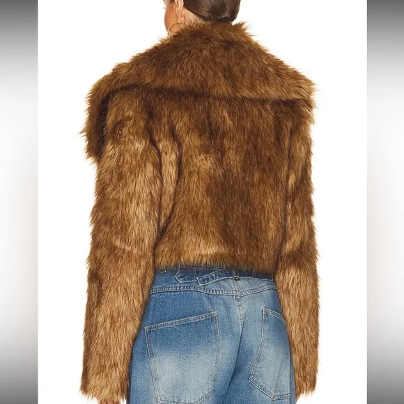 NWOT Ella Cropped Jacket in Brown - Picture 3 of 6